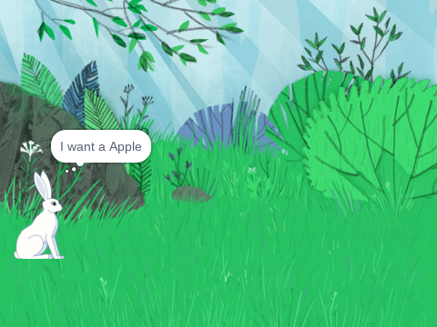 bunny and apple