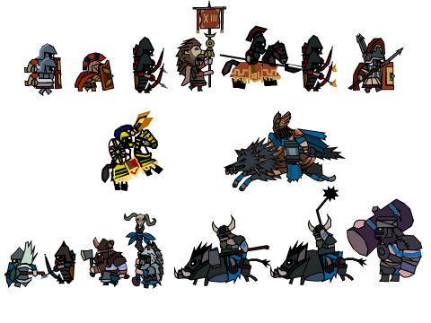 Pixel warfare Roman times sprites