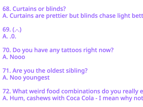 100 Random Questions! remix