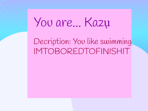 Random Character Personality Test