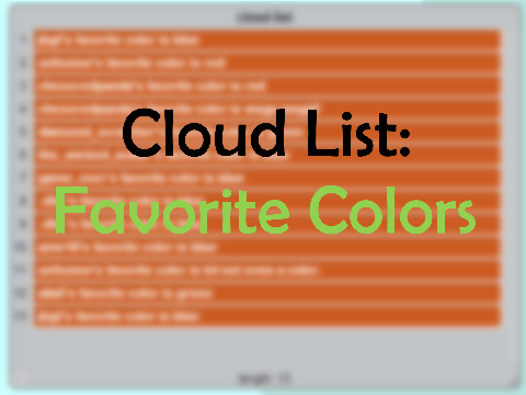Cloud List! : Favorite colors