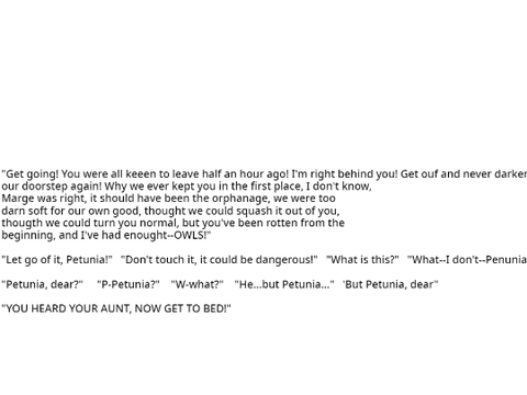 Chapters 1&2 not script - Uncle Vernon