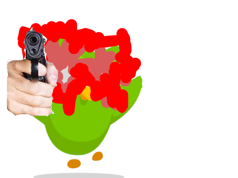 Duolingo bird when you don't do your SPANISH LESSONS