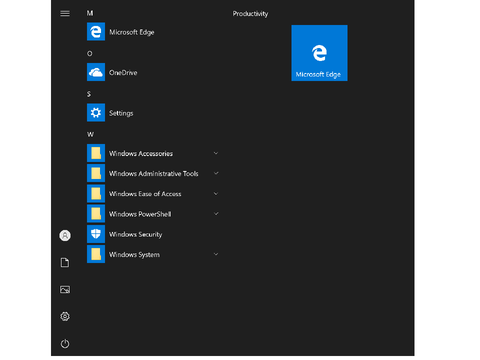 Windows 10 start with so less stuff?