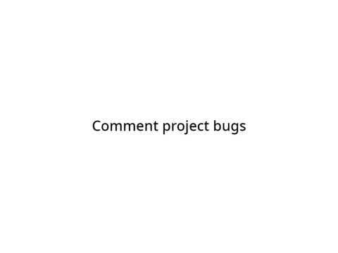 Comment project bugs