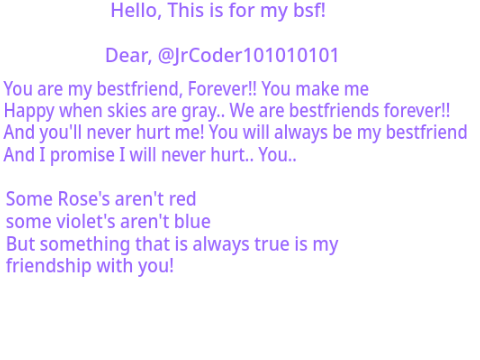For My Best Friend! || Love You!