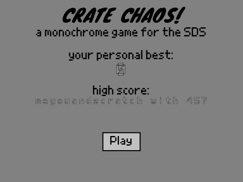 Crate Chaos! a monochrome game for the SDS.