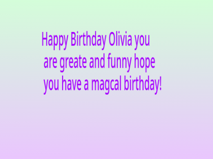 Happy B-day Olivia