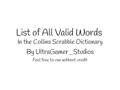 Scrabble Dictionary