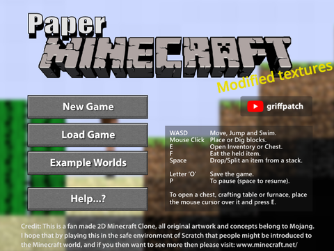Paper Minecraft v11.5 (Minecraft 2D) modified texture