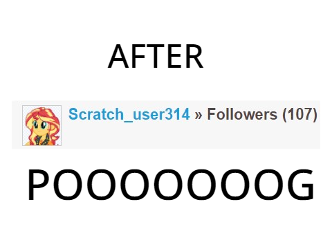 99 followers: Before and after