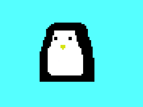 pixel penguin sticker