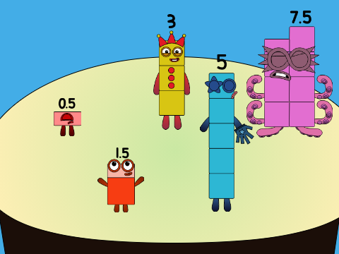 Numberblocks Band but Half Step Squads