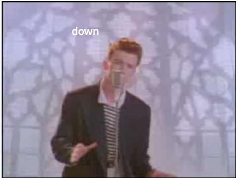 Rickroll but with captions