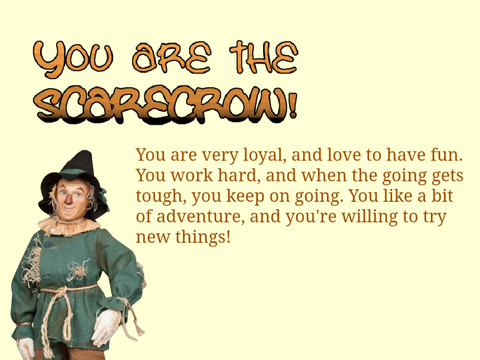 Wizard of Oz personality quiz