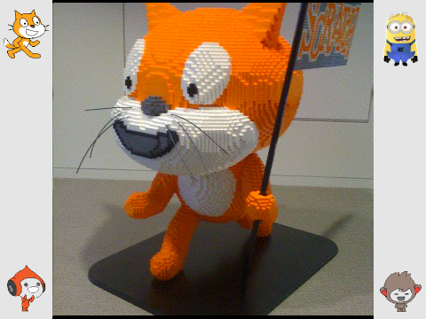 1 Line Challenge: Lego Scratch Cat in glorious 12-bit colour