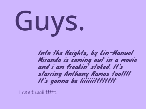 In the Heights!!!!!!!! <3 <3