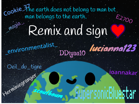 Save the earth!Remix and sign!   remix remix