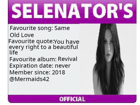 My Selenator ID!