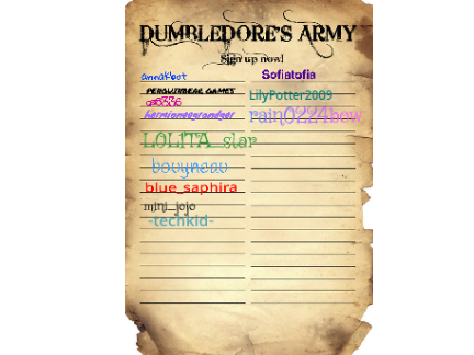 Dumbledore's Army Sign Up Sheet    remix