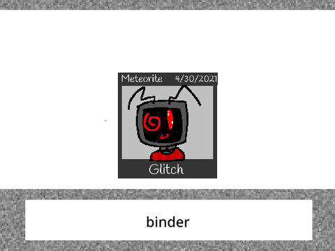my ATC + binder (Glitches Card)