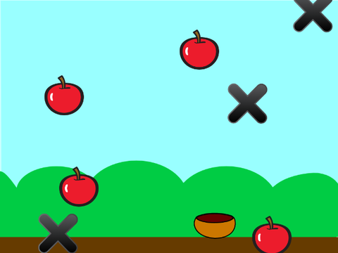 Catch the Apples not the cross buttons!!!