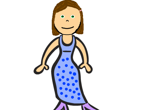 girl in blue dress