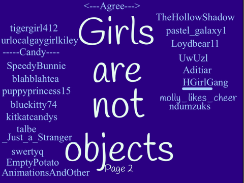 GIRLS ARE NOT OBJECTS! THEY ARE HUMANS TOO!