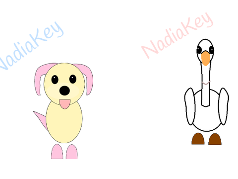 adopt me giveaway! My swan and mega neon doggy! :)
