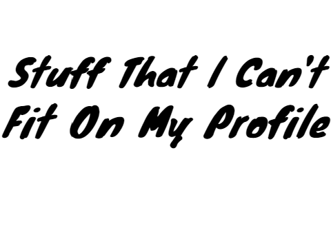 Stuff That Just Doesn't Fit On My Profile