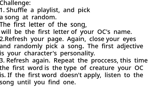 OC Challenge::  My  OC 