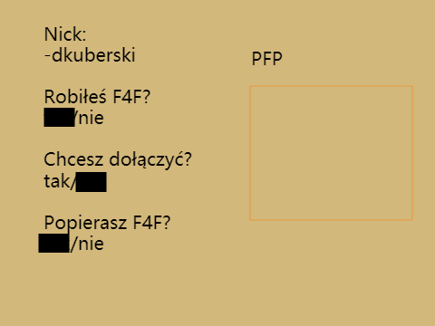 Formularz do studia Polska przeciwko F4F remix