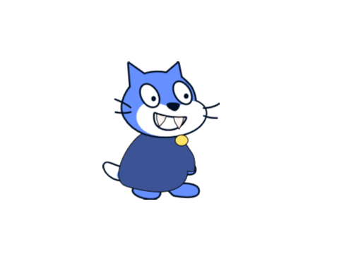 後ろふりむくマントのねこの素材