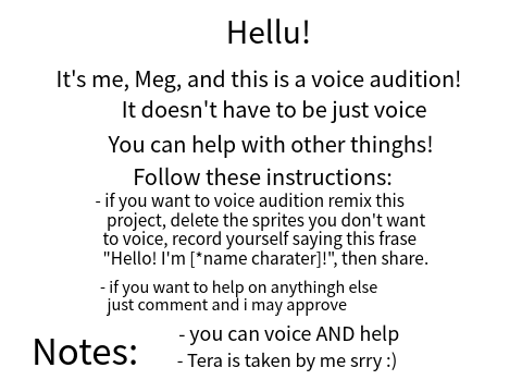 VOICE AUDITION: gobo and nano