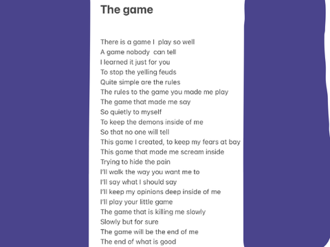 “The game” an original poem by moi