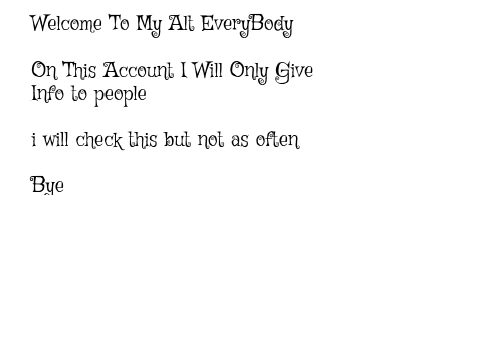 Welcome to my alt