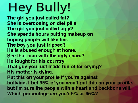 REMIX THIS IF YOU ARE AGAINST BULLYING remix remix remix remix remix remix remix remix...