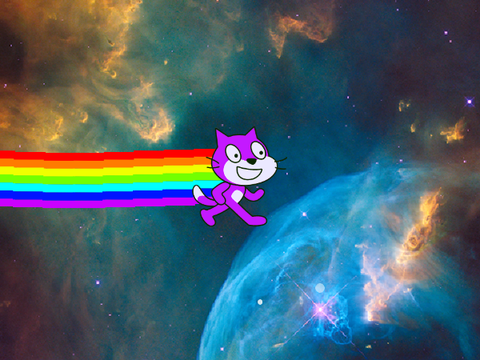 Nyan Scratch Cat  彩虹的程式小貓
