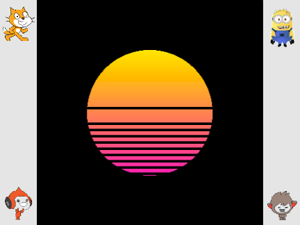 Vaporwave sun - 1 Line Challenge