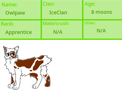 Warrior Cat Bio Template Owlpaw