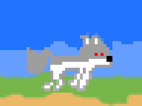 running wolf sprite by me :)