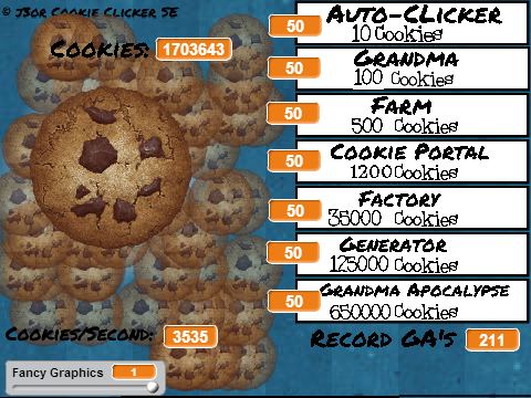 Cookie Clicker hacked