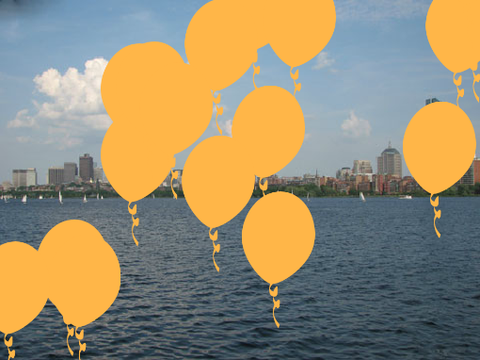 too much orange balloons