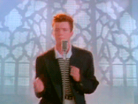Rick Astley singing 