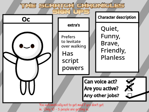 |I The Scratch Chronicles Sign Up Entry I|