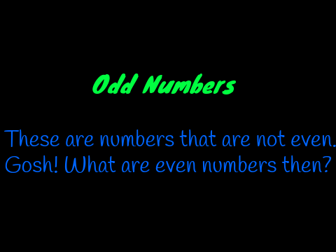 Odd and Even Numbers 