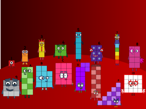 Hexadecimal Numberblocks Band