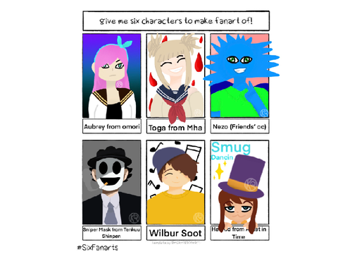 Six character fanart challenge