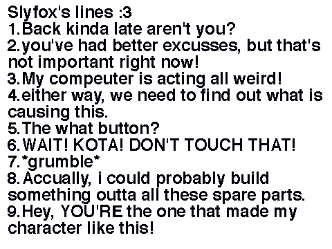 slyfox's lines (READ NOTES FIRST!)