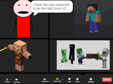 Zoom Meeting With Minecraft Mobs! remix
